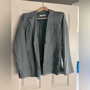 NEVER WORN / JustFab Linen Aqua Blazer Suit Jacket